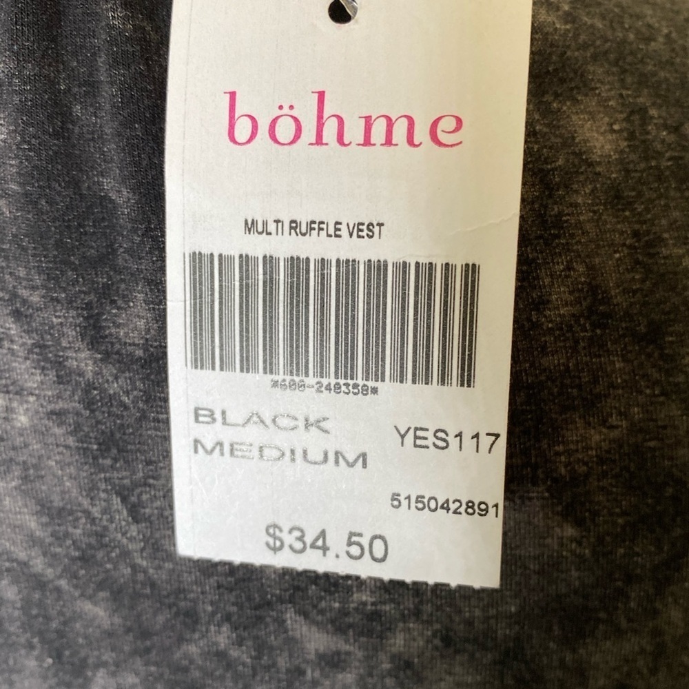 SPIRIT HWY BOHME whitewash ruffled open vest M - Picture 8 of 8